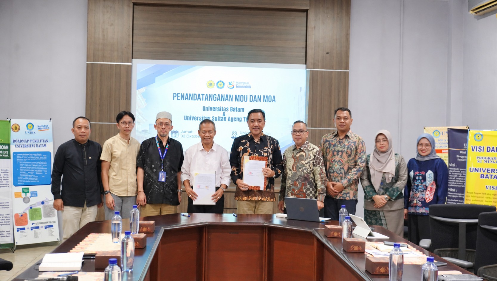 FAKULTAS EKONOMI DAN BISNIS UNIVERSITAS BATAM DAN UNIVERSITAS SULTAN AGENG TIRTAYASA TANDATANGANI MOA UNTUK PERKUAT KOLABORASI AKADEMIK